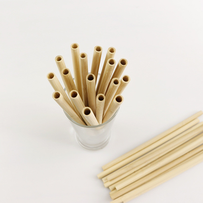 Compostable Organic Bamboo Straws Customized Logo Travel Juice Cocktail Use