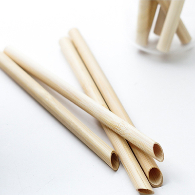 Compostable Organic Bamboo Straws Customized Logo Travel Juice Cocktail Use