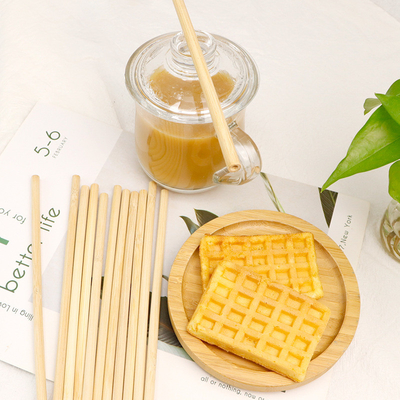 100% Natural Disposable Bamboo Straws Green Degradable For Drinks Laser Label Logo