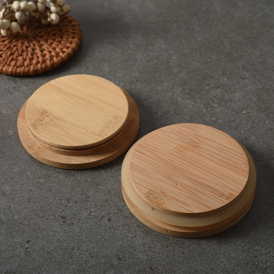 Leak Proof Customized Bamboo Lids For Wide Mouth Candle Jars Storage