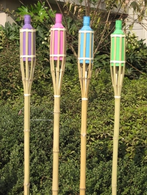 Waterproof Natural Bamboo Torch Rattan Tiki Torches For Patio Yard Garden Lawn