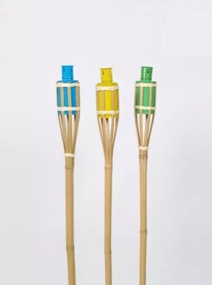 Outdoor Natural Bamboo Tiki Torch Yard Deck Decoration Garden Toy Colorful For Children