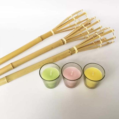 115cm Bamboo Garden Tiki Torch Hand Woven Bamboo Party Torches