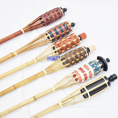 Halloween Decoration Bamboo Tiki Torches Refillable Replacement Metal Oil Canister