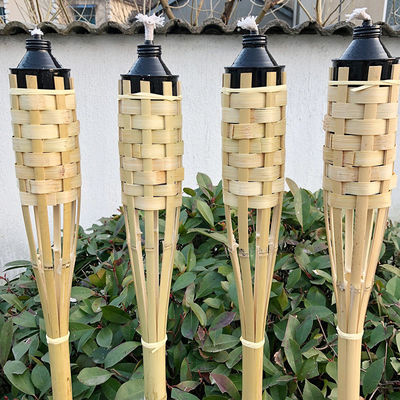 Natural Bamboo Torch for Outdoor Camping, Garden Party Decor, Handmade Eco-Friendly Fire Torch, Waterproof