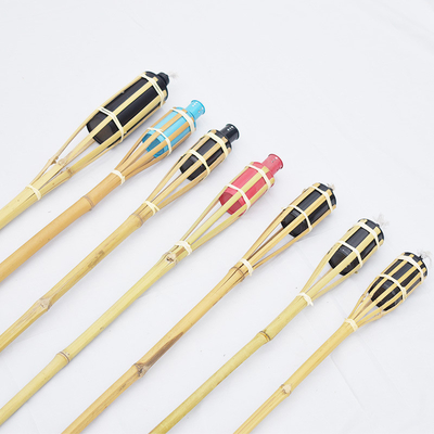 Yard Deck Decoration Outdoor Natural Bamboo Torch  Bamboo Tiki Torch