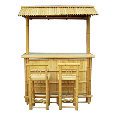 Beach Entertainment Waterproof  Bamboo Tiki Bar 2 4 Bamboo Stool With Back Support