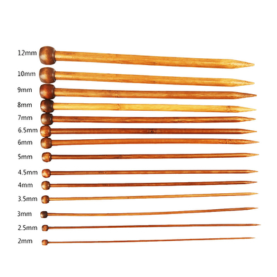 12Pcs Set Light Bamboo Circular Knitting Needles Single Pointed Knitting for Handmade DIY Knitting