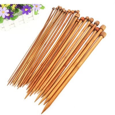 12Pcs Set Light Bamboo Circular Knitting Needles Single Pointed Knitting for Handmade DIY Knitting