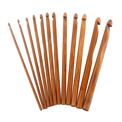 8 Pieces 1mm to 2.75mm Wooden Bamboo Crochet Hooks Set Handcrafted Knitting Needles