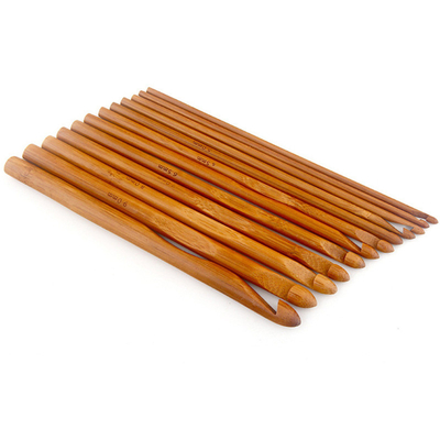 8 Pieces 1mm to 2.75mm Wooden Bamboo Crochet Hooks Set Handcrafted Knitting Needles