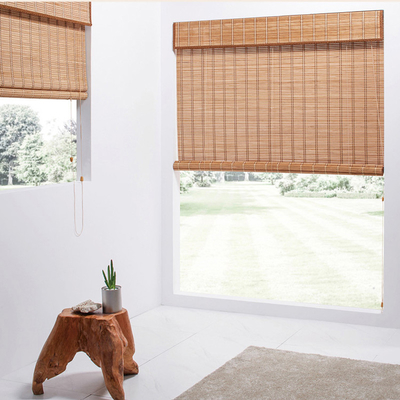 Light Filtering Bamboo Roller Blind Matchstick Bamboo Outdoor Roll Up Curtains