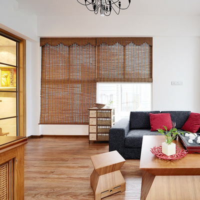 2m Outdoor Bamboo Roller Blinds Roll Up Shades Eco Friendly Sun Proof