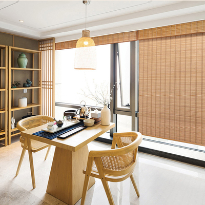 Light Filtering Handmade Bamboo Roll Up Shades Windows Bamboo Roller Curtain Protecting Privacy