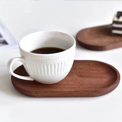 Small Porous Blank Bamboo Coasters For Succulent Plant Pot Tray 3.2 Inch
