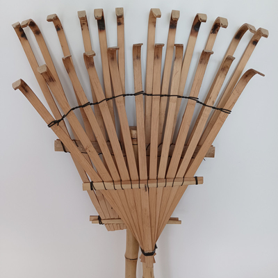 Handmade Bamboo Rake 1.40m 12 Tines for dry leaves sweeping and garden cleaning Natural Garden Rakes