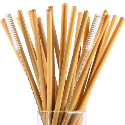 Reusable Natural Bamboo Drinking Straws Durable Disposable And Biodegradable Includes Cleaning Brush