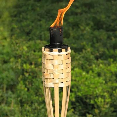 Natural Bamboo Torch for Outdoor Camping, Garden Party Decor, Handmade Eco-Friendly Fire Torch, Waterproof