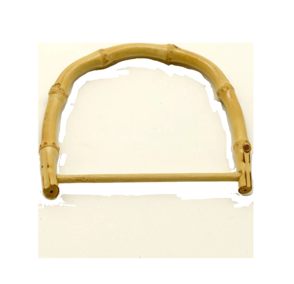 Plastic Bamboo Purses Handles U-Shaped Handbag Handles For Bag Making With Gold Metal Buckle Burnt Color