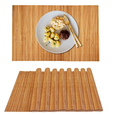Table Coasters Kitchen Dining Stylish Bamboo Placemat Nature Bamboo Tableware Mat
