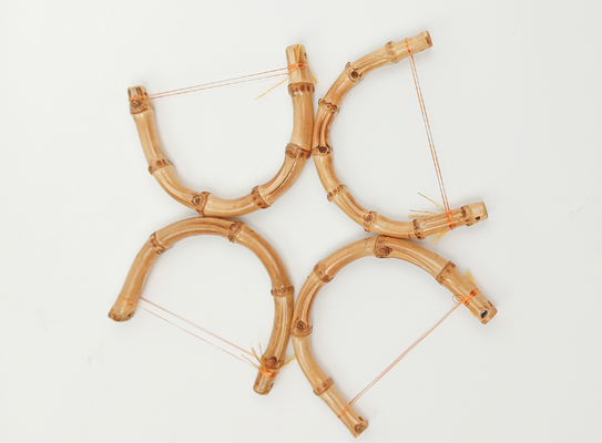 Round And Half Round Bamboo Bag Handle With Bamboo Root For Lady's Handbag