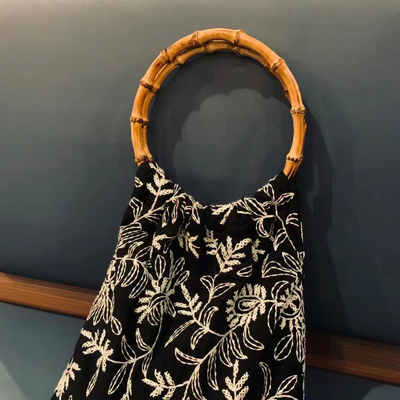 Round And Half Round Bamboo Bag Handle With Bamboo Root For Lady's Handbag