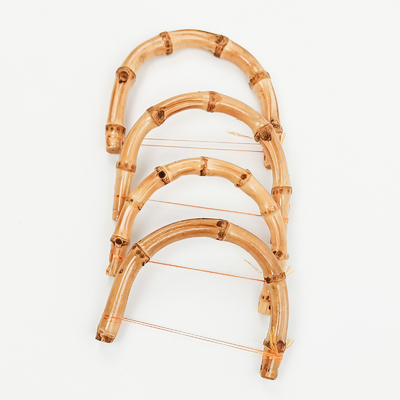 Round And Half Round Bamboo Bag Handle With Bamboo Root For Lady's Handbag