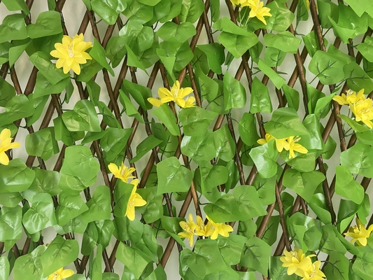 PVC Leaf Artificial Willow Fence Panel 1x1m for Garden Privacy