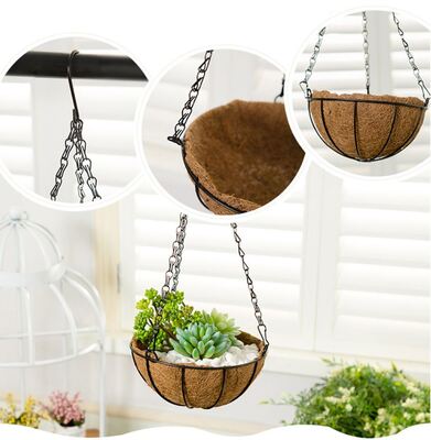 Coconut Coir Hanging Planter Basket with Hanger - Natural Eco-Friendly Plant Pot for Indoor Outdoor Garden