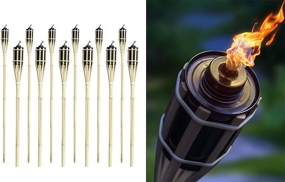 Natural Bamboo Torch for Outdoor Camping, Garden Party Decor, Handmade Eco-Friendly Fire Torch, Waterproof