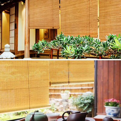 Natural Eco-friendly Bamboo Roller Blinds Roman Style Window Shades for Indoor Outdoor Privacy Decor