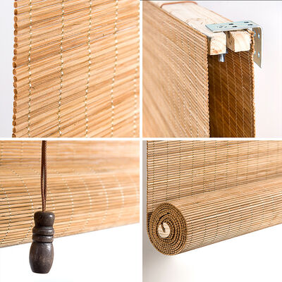 Natural Eco-friendly Bamboo Roller Blinds Roman Style Window Shades for Indoor Outdoor Privacy Decor
