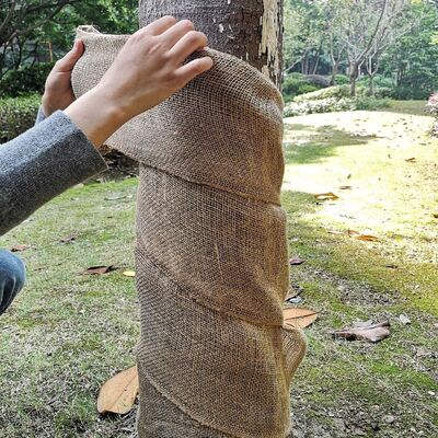 Natural Jute Burlap Tree Wrap Roll for Winter Tree Protection Garden Plant Trunk Cover