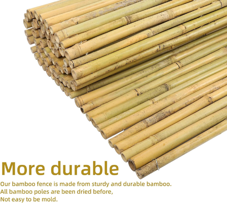 Bamboo Fencing Roll 6 ft High x 8 ft Long Natural Bamboo Privacy Fence Divider Decorative Fence for Patio Balcony Garden Border Pool