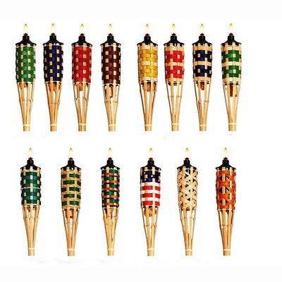 Natural Bamboo Torch for Outdoor Camping, Garden Party Decor, Handmade Eco-Friendly Fire Torch, Waterproof